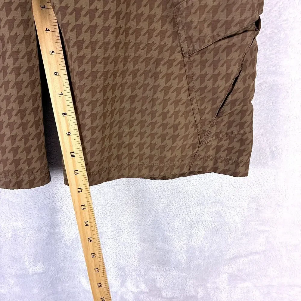 VTG Fox Racing Cargo Shorts Mens 32 Brown Houndstooth w/ Chamois Cycling MTB Y2K
